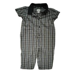 Talbots Kids Blue Plaid Cotton Romper - 18M